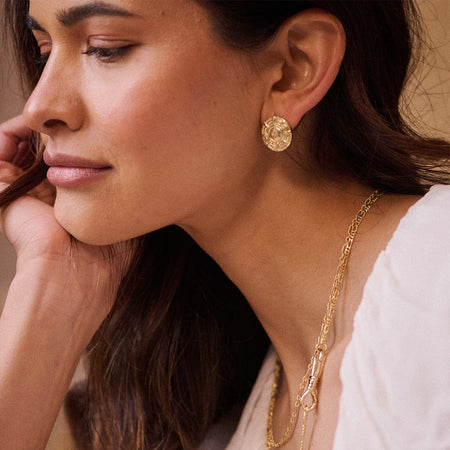 Apollo Oversized Stud Earrings 18ct Gold Plate recommended