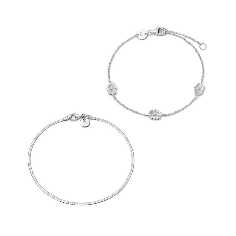 Daisy Chain Bracelet Stack Sterling Silver recommended